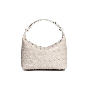 Convertible Woven Leather Hobo Handbag - Perimade & Co.