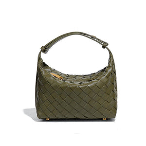 Convertible Woven Leather Hobo Handbag - Perimade & Co.