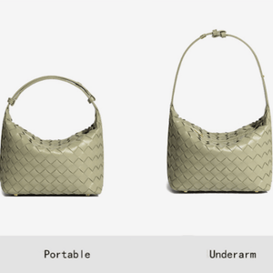 Convertible Woven Leather Hobo Handbag - Perimade & Co.