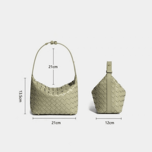 Convertible Woven Leather Hobo Handbag - Perimade & Co.