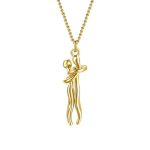 Couple Hug Two - Tone Pendant Necklace - Perimade & Co.