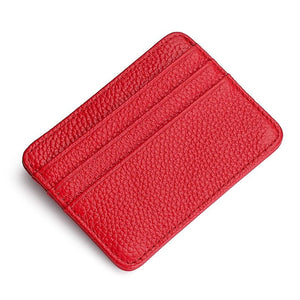 Red textured cardholder on a white background