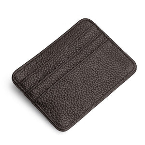 Black leather cardholder on a white background