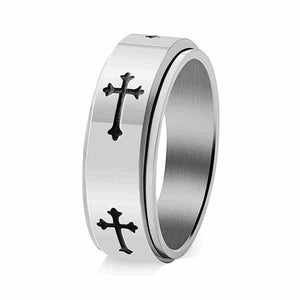 Cross Anxiety Fidget Spinner Band Ring - Perimade & Co.