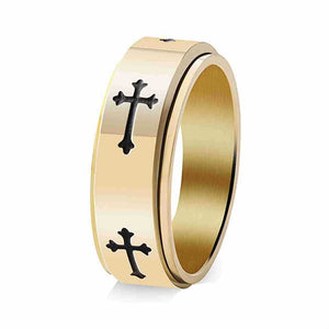 Cross Anxiety Fidget Spinner Band Ring - Perimade & Co.