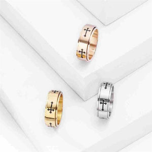 Cross Anxiety Fidget Spinner Band Ring - Perimade & Co.