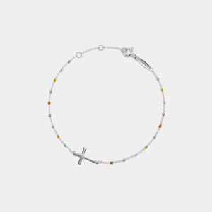 Cross Boho Color Bead Stacking Bracelet - Perimade & Co.