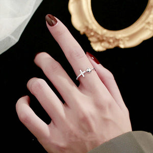 Cross Heart Faith Love Symbol Stacking Ring - Perimade & Co.