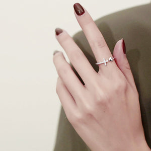 Cross Heart Faith Love Symbol Stacking Ring - Perimade & Co.