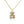 Gold teddy bear pendant necklace with colorful gemstones on a white background