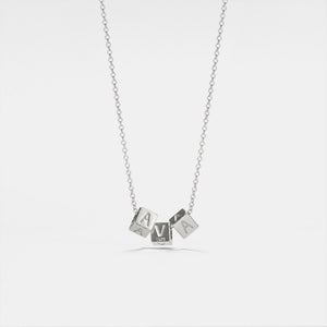 Cubic Letter Bead Name Charm Necklace - Perimade & Co.