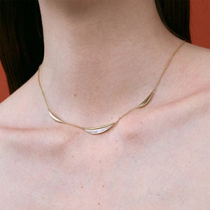 Curved Wave Mother Of Pearl Collar Necklace - Perimade & Co.