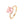 Gold ring with a pink gemstone on a white background