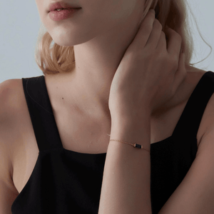 Custom Baguette Birthstone Charm Bracelet - Perimade & Co.