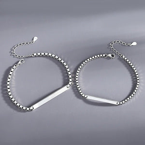 Custom Bar Couple Matching Chain Bracelet - Perimade & Co.
