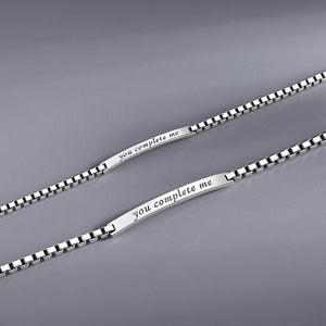Custom Bar Couple Matching Chain Bracelet - Perimade & Co.