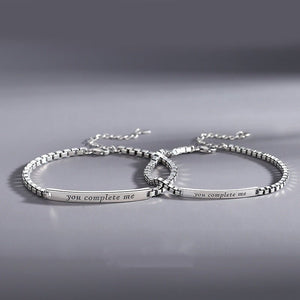 Custom Bar Couple Matching Chain Bracelet - Perimade & Co.