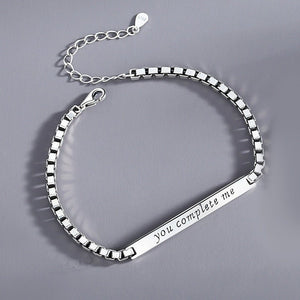 Custom Bar Couple Matching Chain Bracelet - Perimade & Co.