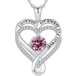 Custom Birthstone Heart Pendant Necklace - Perimade & Co.
