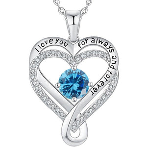 Custom Birthstone Heart Pendant Necklace - Perimade & Co.