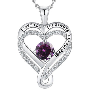 Custom Birthstone Heart Pendant Necklace - Perimade & Co.