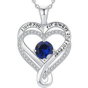 Custom Birthstone Heart Pendant Necklace - Perimade & Co.