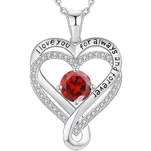 Custom Birthstone Heart Pendant Necklace - Perimade & Co.