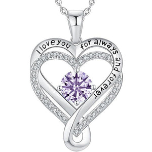 Custom Birthstone Heart Pendant Necklace - Perimade & Co.