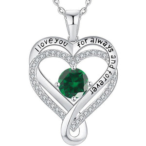 Custom Birthstone Heart Pendant Necklace - Perimade & Co.