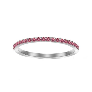 Custom Birthstone Thin Stacking Eternity Ring - Perimade & Co.