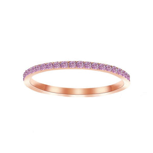 Custom Birthstone Thin Stacking Eternity Ring - Perimade & Co.