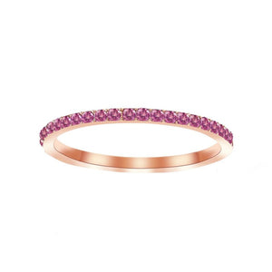 Custom Birthstone Thin Stacking Eternity Ring - Perimade & Co.