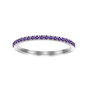 Custom Birthstone Thin Stacking Eternity Ring - Perimade & Co.