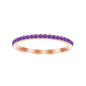 Custom Birthstone Thin Stacking Eternity Ring - Perimade & Co.