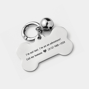 Custom Bone Bell Pet Dog Collar Charm - Perimade & Co.