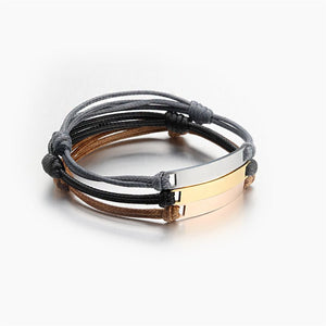 Custom Couple Matching Rope Cord Bracelet - Perimade & Co.