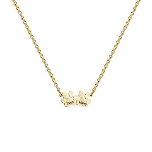 Custom Dog Cat Paw Print Charm Necklace - Perimade & Co.