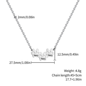 Custom Dog Cat Paw Print Charm Necklace - Perimade & Co.