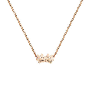 Custom Dog Cat Paw Print Charm Necklace - Perimade & Co.