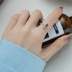 Custom Heart Birthstone Stacking Ring - Perimade & Co.