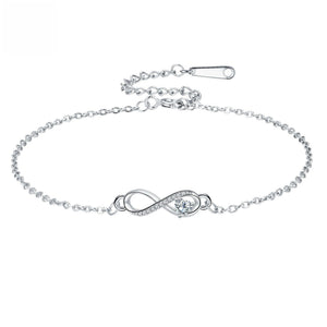 Custom Infinity Heart Birthstone Chain Bracelet - Perimade & Co.