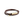 Brown braided leather bracelet with gold tag and heart charm on a white background