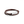 Brown braided leather bracelet with a silver tag on a white background