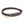 Black braided leather bracelet with rose gold tag and heart charm on a white background