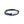 Navy braided bracelet with a silver tag on a white background