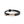 Black braided leather bracelet with rose gold accents on a white background