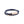 Navy braided bracelet with rose gold tag and heart charm on a white background