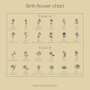 Custom Name Birth Flower Dangle Earrings - Perimade & Co.