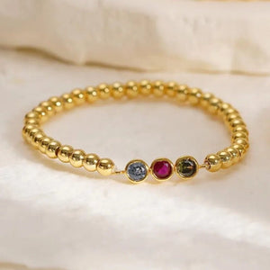 Custom Three Birthstone Beaded Bracelet - Perimade & Co.