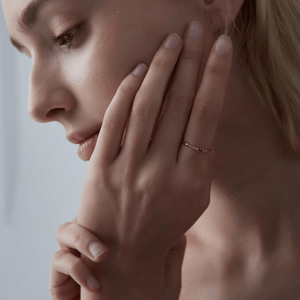 Custom Three Birthstone Stacking Thin Ring - Perimade & Co.